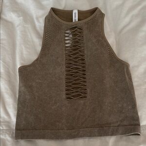 Stylish Brown Knit Crop Top